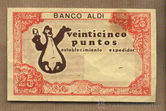 Collectionnisme Papier divers: Billete Banco Aldi. Veinticinco puntos.