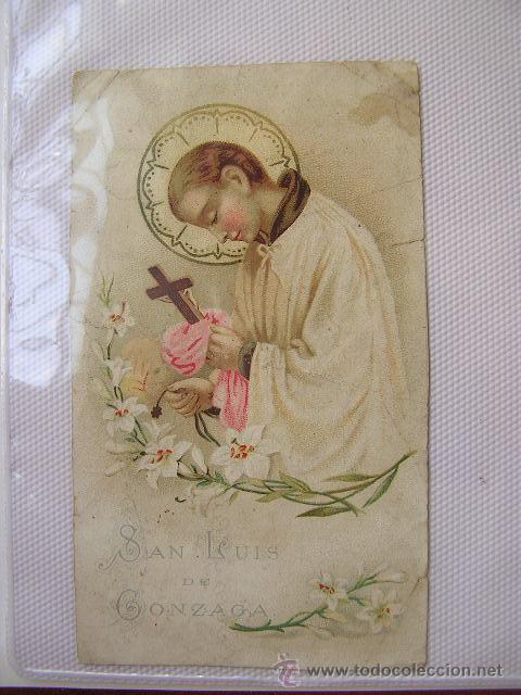 Otros art&iacute;culos de coleccionismo en papel: ANTIGUA ESTAMPA RELIGIOSA. SAN LUIS DE GONZAGA