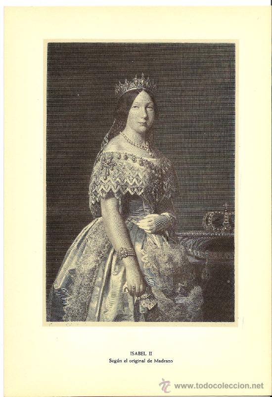 Sammelleidenschaft Andere Papierartikel: LAMINA DE ISABEL II - REPRODUCCION SEG&Uacute;N EL ORIGINAL DE MADRAZO