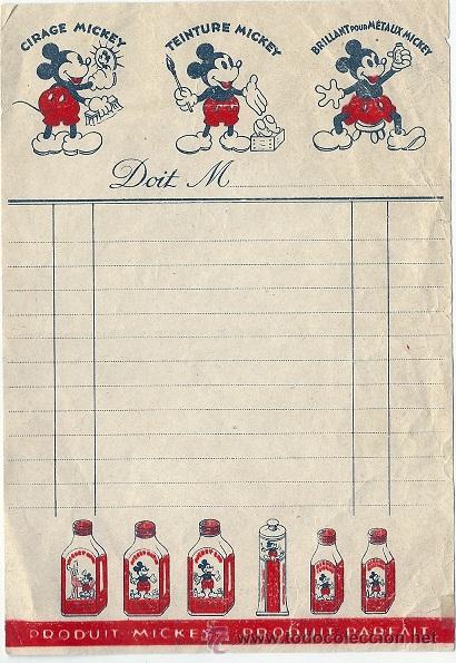 Otros art&iacute;culos de coleccionismo en papel: 8319 - MICKEY - ALBARAN DE PRODUCTOS PARA EL CALZADO WALT DISNEY, MICKEY MOUSE S.A.