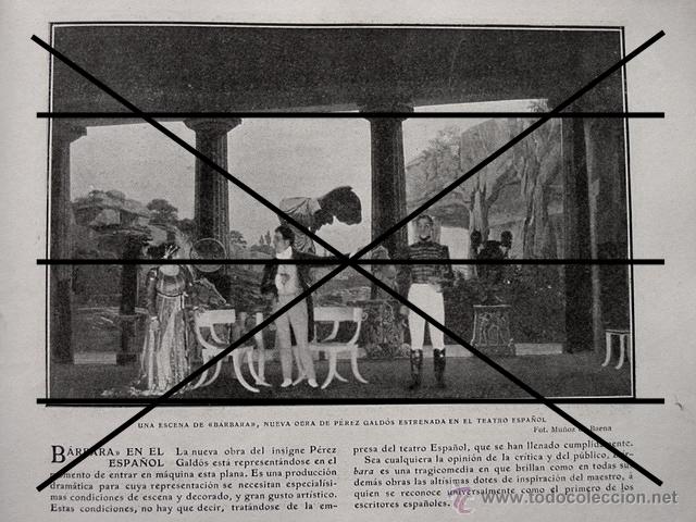 Otros Art&iacute;culos de Coleccionismo en Papel: PPIO. 1900. ESCENA BARBARA DE PEREZ GALDOS TEATRO -JULIO VERNE-VIZCONDE DE LOS ASILOS-DR. RECASENS