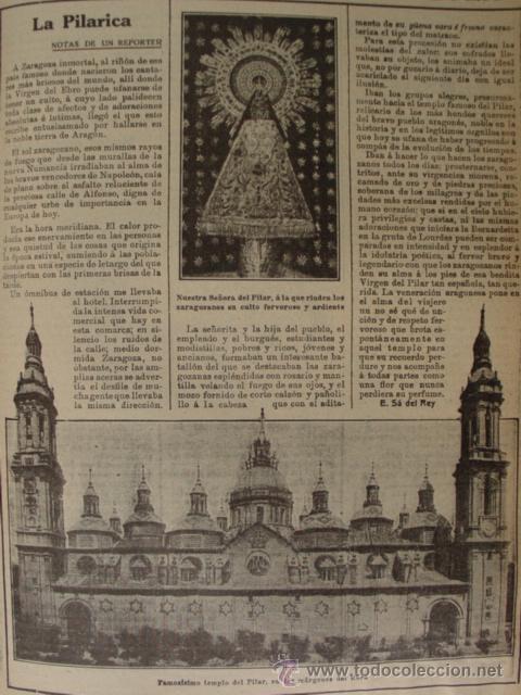 Otros Art&iacute;culos de Coleccionismo en Papel: PPIOS. 1900. ZARAGOZA. LA PILARICA. VIRGEN DEL PILAR. TEMPLO DEL PILAR