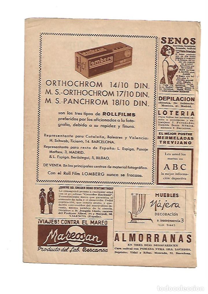 Outros artigos de papel: A&Ntilde;O 1936 RECORTE PRENSA PUBLICIDAD CARRETE FOTOGRAFIA ROLLFILMS ORTHOCHROM LOMBERG
