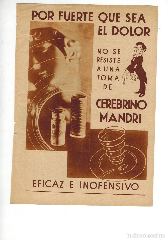 Paper Collecting Others: A&Ntilde;O 1936 RECORTE PRENSA PUBLICIDAD CEREBRINO MANDRI