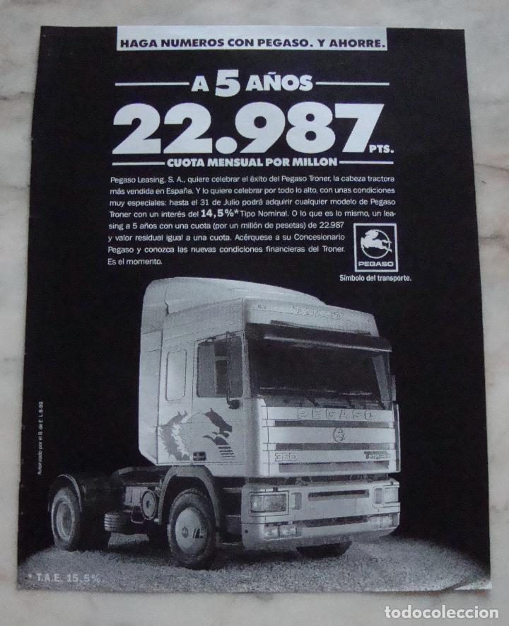 Otros art&iacute;culos de coleccionismo en papel: HOJA PUBLICIDAD SACADA REVISTA A&Ntilde;OS 90 PEGASO