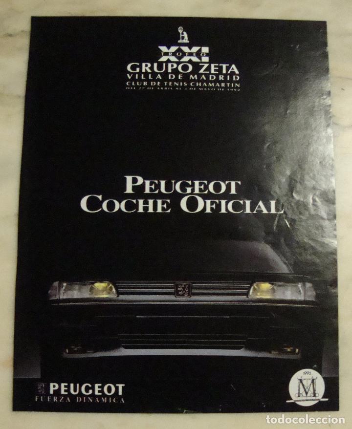 Otros Art&iacute;culos de Coleccionismo en Papel: HOJA PUBLICIDAD SACADA REVISTA A&Ntilde;OS 90 XXI TROFEO GRUPO Z COCHE OFICIAL PEUGEOT