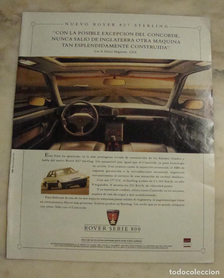 Otros art&iacute;culos de coleccionismo en papel: HOJA PUBLICIDAD SACADA REVISTA A&Ntilde;OS 90 ROVER SERIE 800