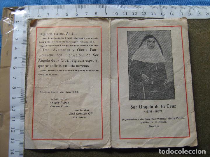 Otros Art&iacute;culos de Coleccionismo en Papel: DIPTICO ESTAMPA CON NOVENA A SANTA ANGELA DE LA CRUZ FECHADO EN 1939