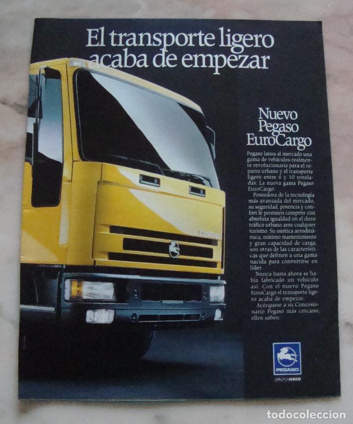 Otros art&iacute;culos de coleccionismo en papel: HOJA PUBLICIDAD SACADA REVISTA A&Ntilde;OS 90 PEGASO