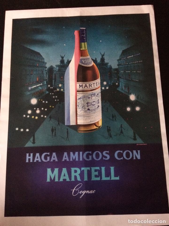 Paper Collecting Others: Publicidad bebida cognac martell de 1956