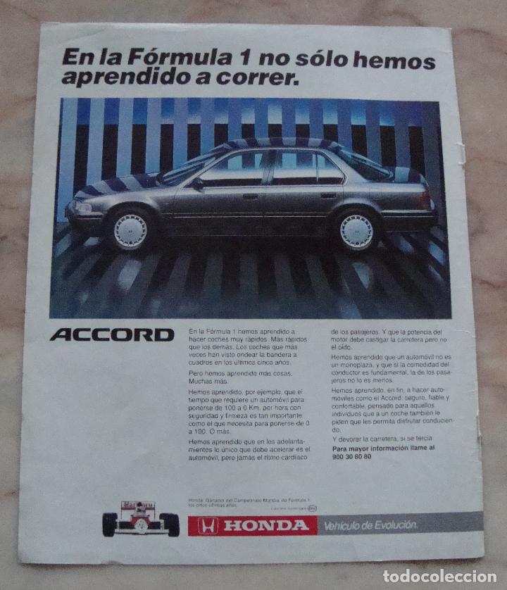 Otros art&iacute;culos de coleccionismo en papel: HOJA PUBLICIDAD SACADA REVISTA A&Ntilde;OS 90 HONDA ACCORD