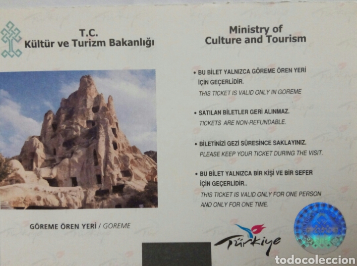 Otros art&iacute;culos de coleccionismo en papel: ENTRADA GOREME TURQU&Iacute;A