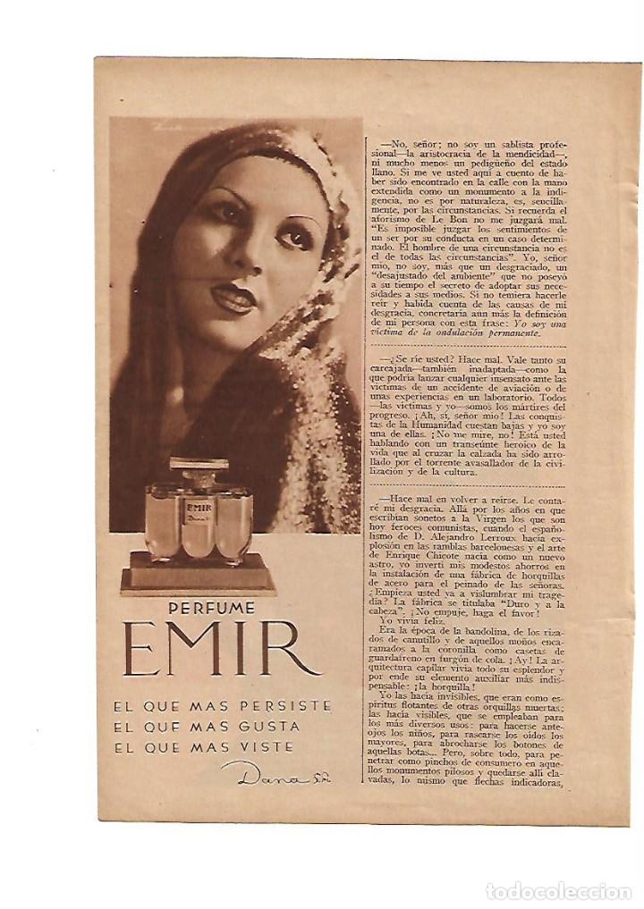 Outros artigos de papel: A&Ntilde;O 1935 RECORTE PRENSA PUBLICIDAD PERFUME EMIR DANA