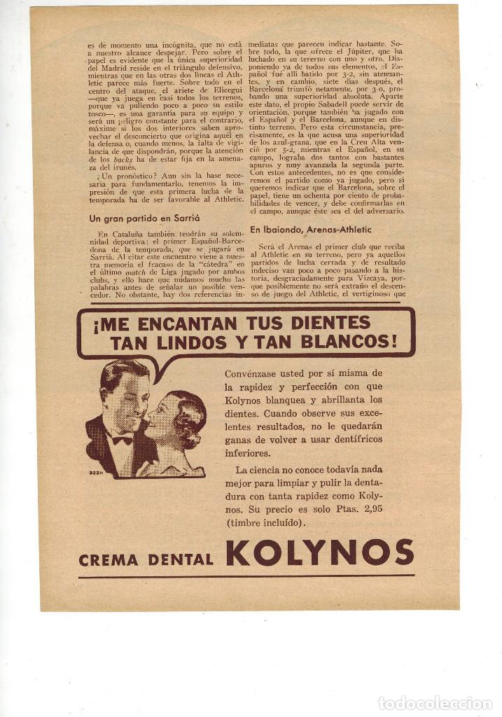 Outros artigos de papel: A&Ntilde;O 1935 RECORTE PRENSA PUBLICIDAD CREMA DENTAL KOLYNOS DENTIFRICO