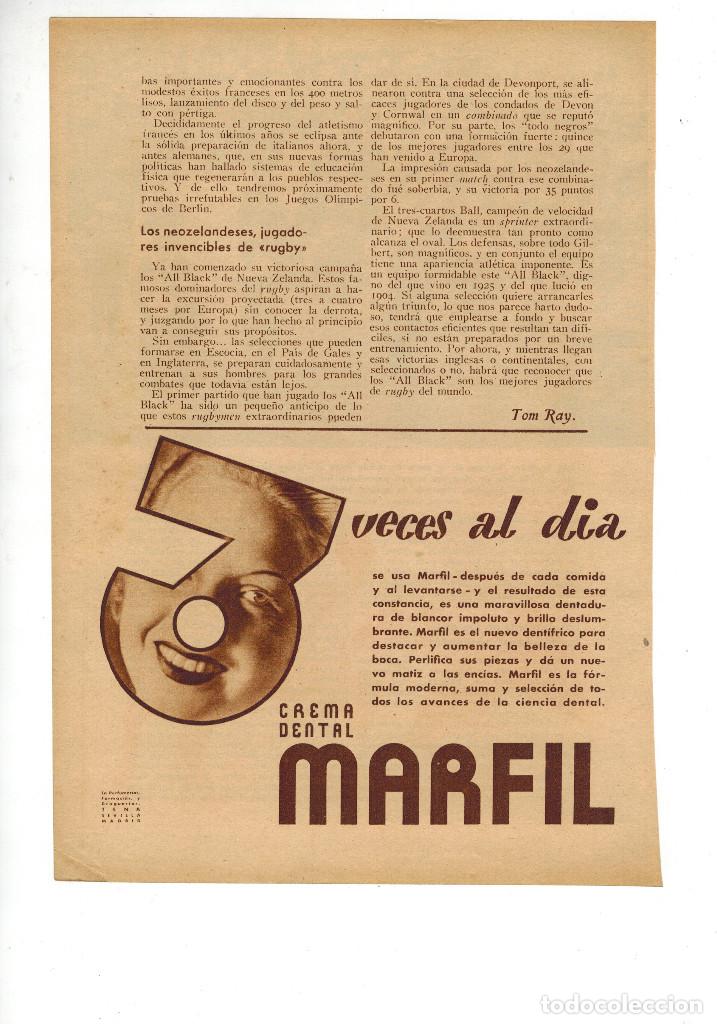 Outros artigos de papel: A&Ntilde;O 1935 RECORTE PRENSA PUBLICIDAD CREMA DENTAL MARFIL DENTIFRICO