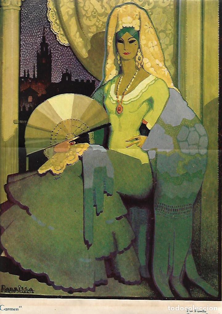 Outros artigos de papel: A&Ntilde;O 1935 RECORTE PRENSA PINTURA LAMINA DIBUJO REPRODUCCION CARMEN POR PARRILLA