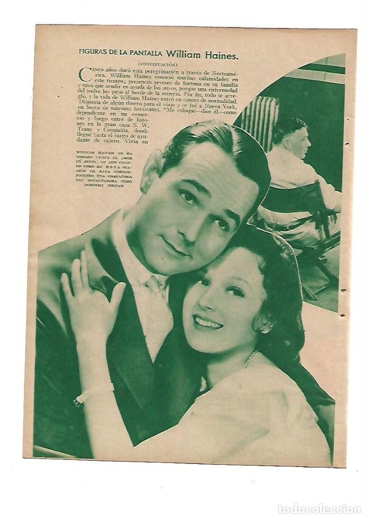 Paper Collecting Others: A&Ntilde;O 1934 RECORTE PRENSA CINE FIGURAS DE LA PANTALLA WILLIAM HAINES ACTOR CINEMATOGRAFICO