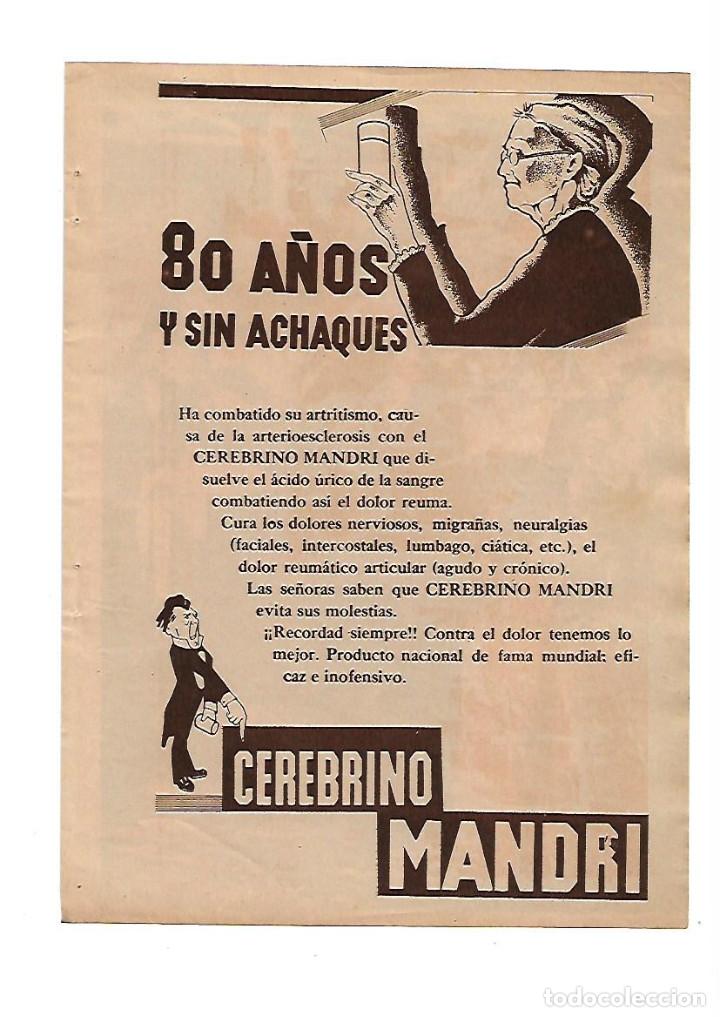 Paper Collecting Others: A&Ntilde;O 1934 RECORTE PRENSA PUBLICIDAD CEREBRINO MANDRI