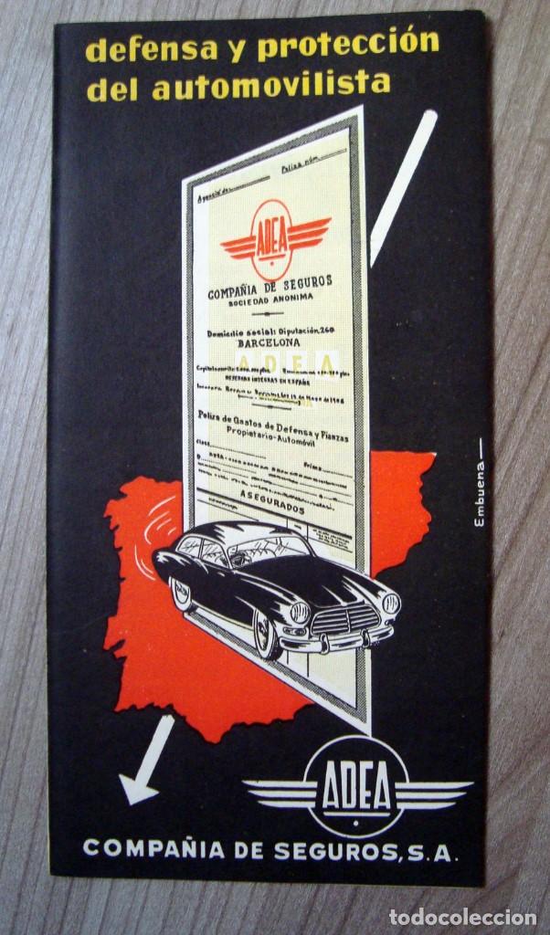 Otros Art&iacute;culos de Coleccionismo en Papel: Antiguo folleto propaganda compa&ntilde;ia seguros adea