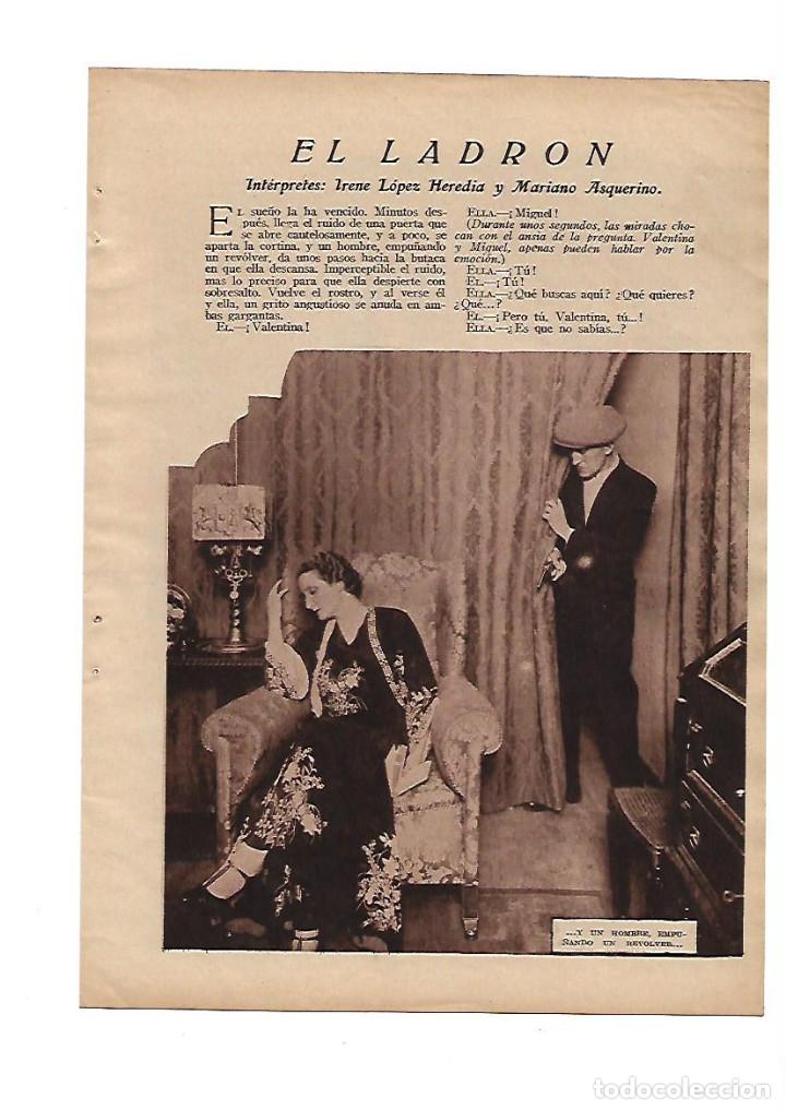 Otros Art&iacute;culos de Coleccionismo en Papel: A&Ntilde;O 1934 RECORTE PRENSA TEATRO EL LADRON IRENE LOPEZ HEREDIA MARIANO ASQUERINO