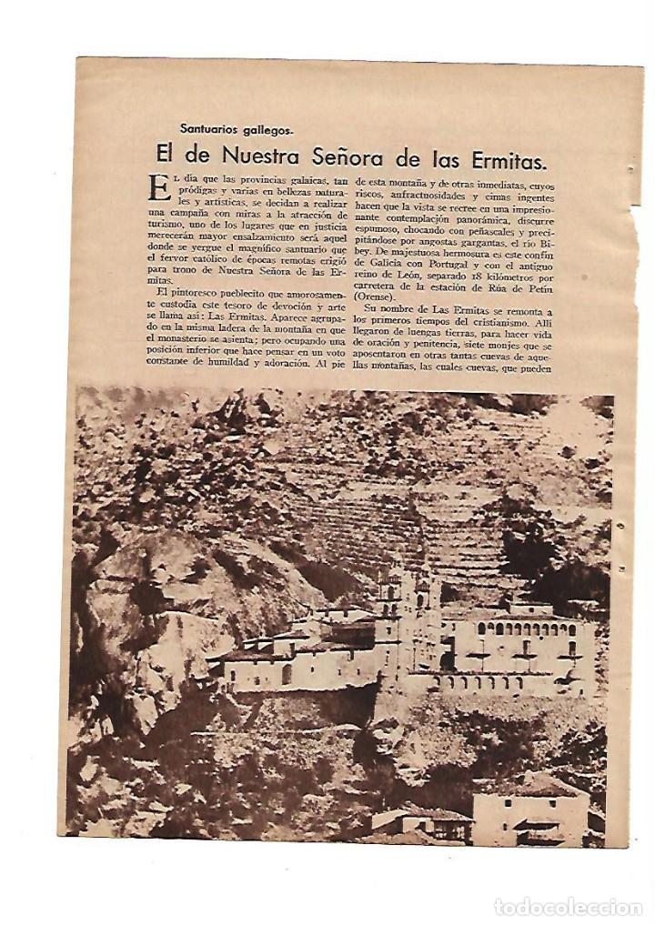 Otros Art&iacute;culos de Coleccionismo en Papel: A&Ntilde;O 1934 RECORTE PRENSA SANTUARIOS GALLEGOS SANTUARIO NUESTRA SE&Ntilde;ORA DE LAS ERMITAS GALICIA