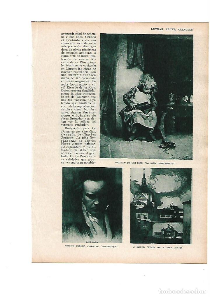 Paper Collecting Others: A&Ntilde;O 1929 RECORTE PRENSA GRABADO RICARDO DE LOS RIOS CARLOS VERGUER REYES SOLIS AVILA ESPINA Y CAPO