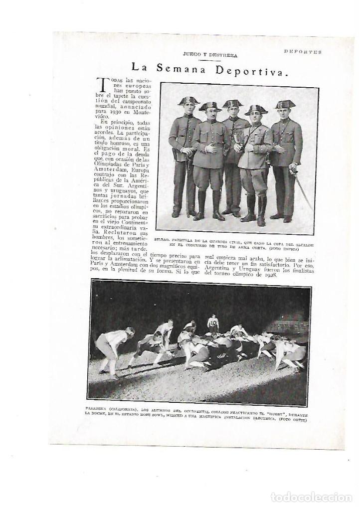 Otros Art&iacute;culos de Coleccionismo en Papel: A&Ntilde;O 1929 DEPORTES BILBAO GUARDIA CIVIL COPA DEL ALCALDE TIRO ARMA CICLISMO CARDONA VUELTA A LEVANTE