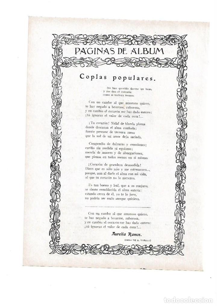 Otros Art&iacute;culos de Coleccionismo en Papel: A&Ntilde;O 1929 RECORTE PRENSA POESIA COPLAS POPULARES AURELIA RAMOS ORLA DE VARELA