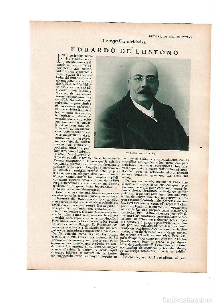 Paper Collecting Others: A&Ntilde;O 1929 RECORTE PRENSA EDUARDO DE LUSTONO DRAMATURGO PERIODISTA ESCRITOR PERIODISMO