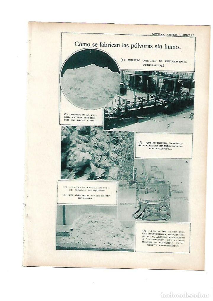 Otros Art&iacute;culos de Coleccionismo en Papel: A&Ntilde;O 1929 INDUSTRIA POLVORA COMO SE FABRICAN LAS POLVORAS SIN HUMO FOTONAVAS JIMENEZ LA NORA MURCIA