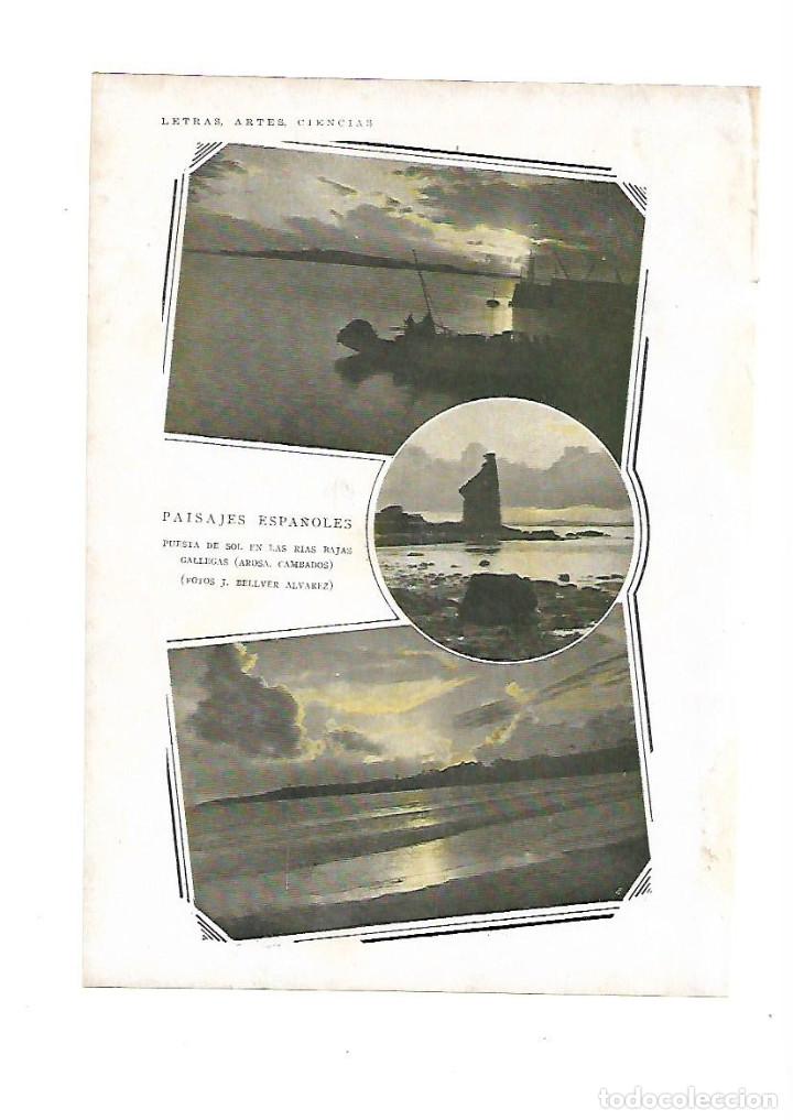 Otros Art&iacute;culos de Coleccionismo en Papel: A&Ntilde;O 1929 RECORTE PRENSA PUESTA DE SOL RIAS BAJAS GALICIA AROSA CAMBADOS FOTO BELLVER ALVAREZ