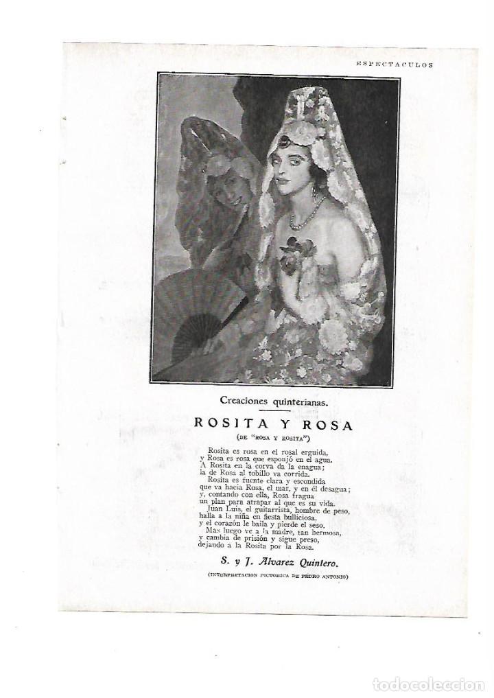Otros Art&iacute;culos de Coleccionismo en Papel: A&Ntilde;O 1929 TEATRO QUINTERO ROSA Y ROSITA PINTURA PEDRO ANTONIO PUBLICIDAD JABON GAL PARA BARBA AFEITAR
