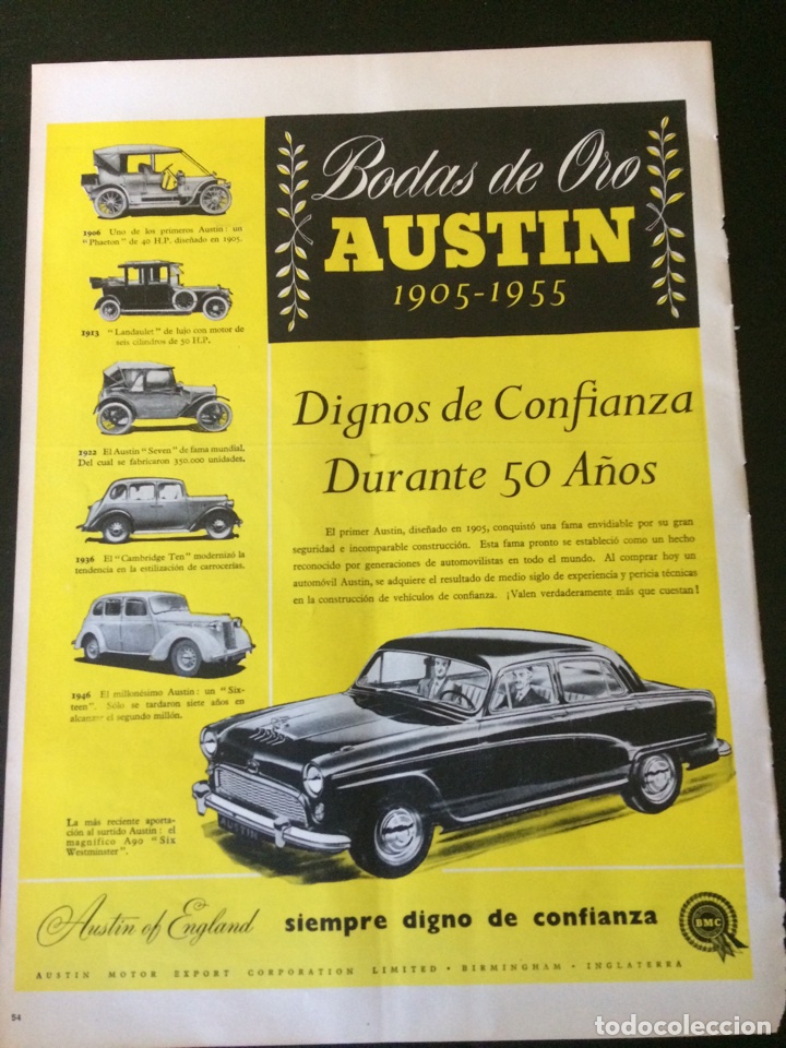 Paper Collecting Others: Publicidad autom&oacute;vil Austin Bodas de oro 1905 - 1955 Bmc