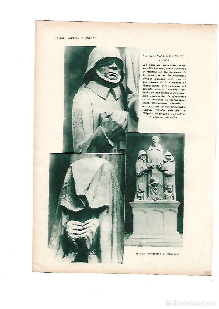 Otros Art&iacute;culos de Coleccionismo en Papel: A&Ntilde;O 1929 RECORTE PRENSA LA GUERRA EN LA ESCULTURA ERNEST BARTACH