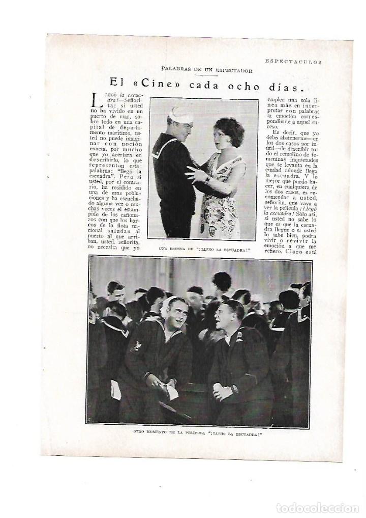 Otros Art&iacute;culos de Coleccionismo en Papel: A&Ntilde;O 1929 RECORTE PRENSA CINE PELICULA LLEGO LA ESCUADRA ADORACION CRITICA LUIS DE GALINSOGA