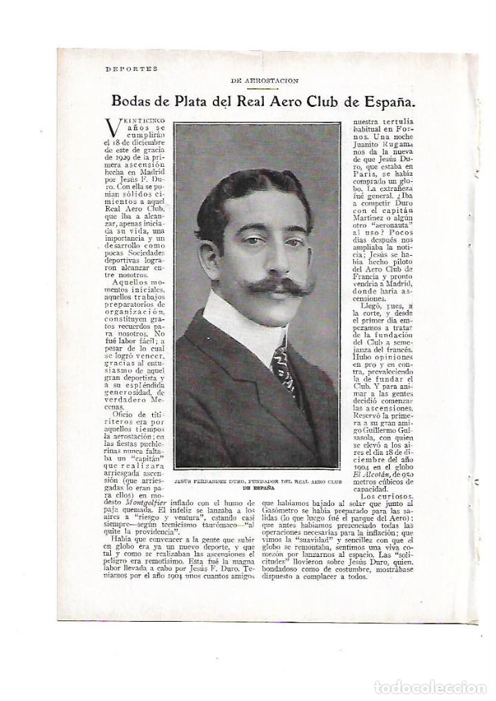 Paper Collecting Others: A&Ntilde;O 1929 RECORTE PRENSA BODAS DE PLATA DEL REAL AERO CLUB ESPA&Ntilde;A JESUS FERNANDEZ FUNDADOR