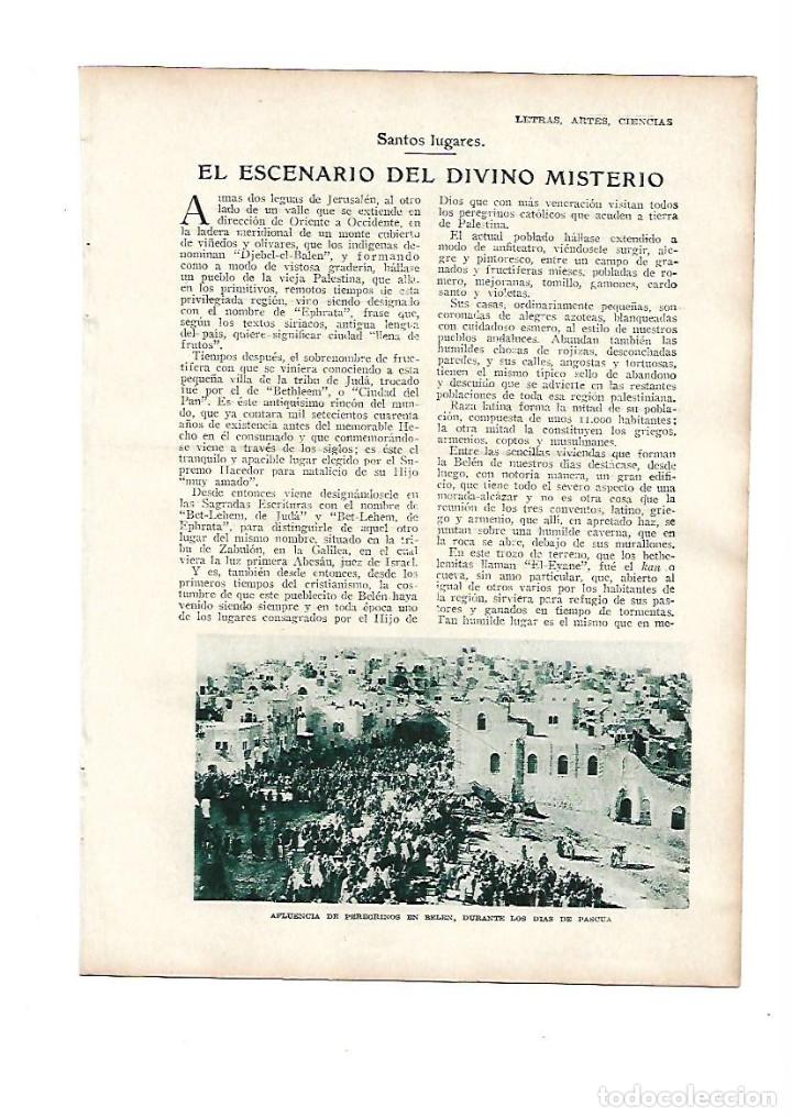 Otros Art&iacute;culos de Coleccionismo en Papel: A&Ntilde;O 1929 RECORTE PRENSA RELIGION SANTOS LUGARES DIVINO MISTERIO JESUS BELEN GRUTA NATIVIDAD