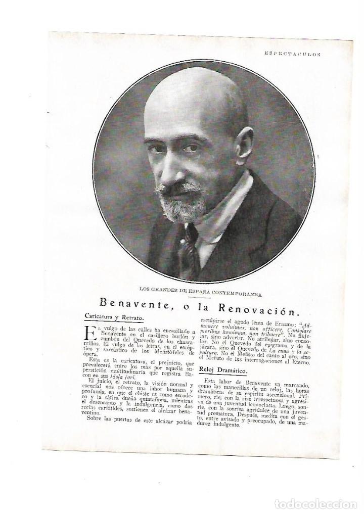 Otros Art&iacute;culos de Coleccionismo en Papel: A&Ntilde;O 1929 RECORTE PRENSA JACINTO BENAVENTE O LA RENOVACION ESCRITOR LITERATURA TEATRO