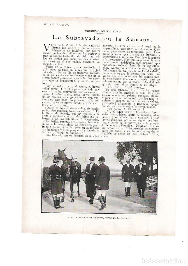 Otros Art&iacute;culos de Coleccionismo en Papel: &Ntilde;O1929 RECORTE PRENSA CAZA CACERIA REGIA VENTA DE LA RUBIA REINA VICTORIA INFANTAS DE ESPA&Ntilde;A JAURIA