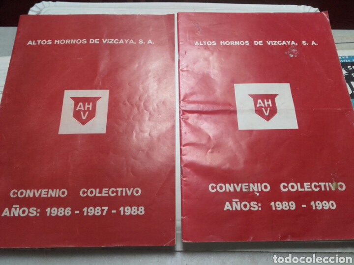 Otros art&iacute;culos de coleccionismo en papel: ALTOS HORNOS DE VIZCAYA. CONVENIO COLECTIVO. A&Ntilde;OS 1986-87-88-89-90.