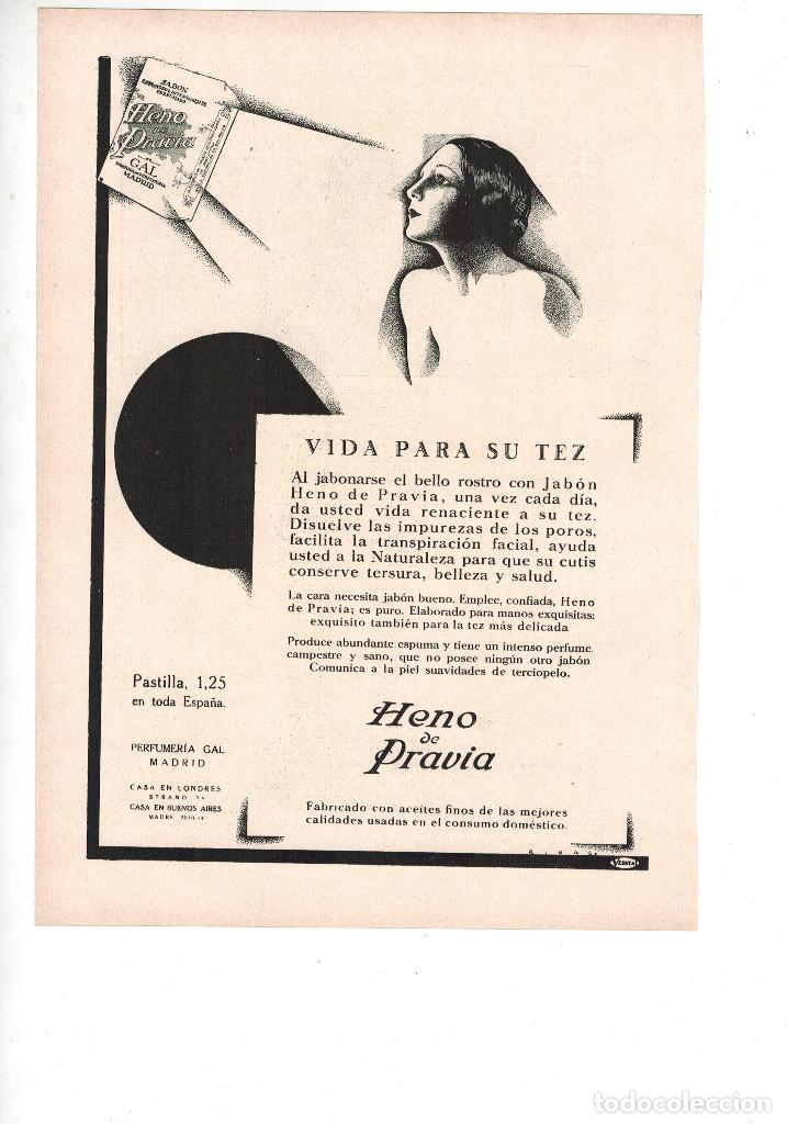 Otros Art&iacute;culos de Coleccionismo en Papel: A&Ntilde;O 1929 RECORTE PRENSA PUBLICIDAD PASTILLA DE JABON HENO DE PRAVIA