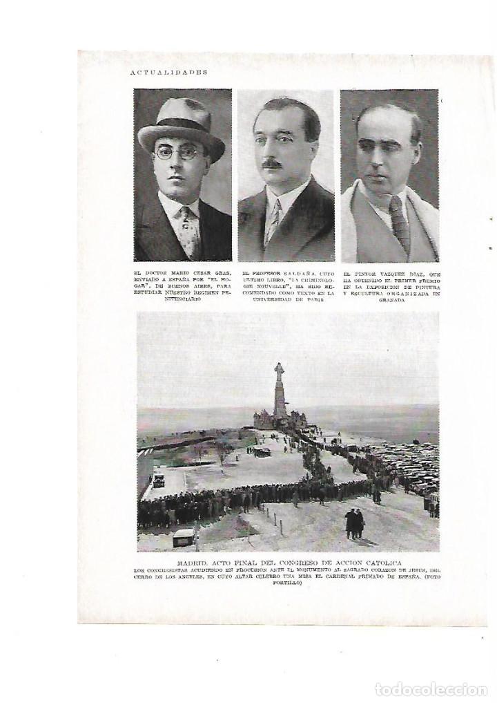 Otros art&iacute;culos de coleccionismo en papel: A&Ntilde;O 1929 RECORTE PRENSA CERRO DE LOS ANGELES FINA CONGRESO ACCION CATOLICA SAGRADO CORAZON DE JESUS