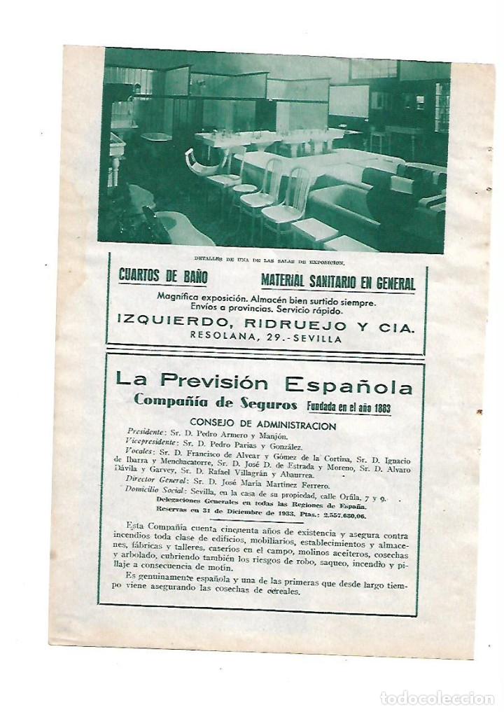 Otros art&iacute;culos de coleccionismo en papel: A&Ntilde;O 1934 RECORTE PRENSA PUBLICIDAD MATERIAL SANTARIO BA&Ntilde;O IZQUIERDO RIDRUEJO Y CIA SEVILLA