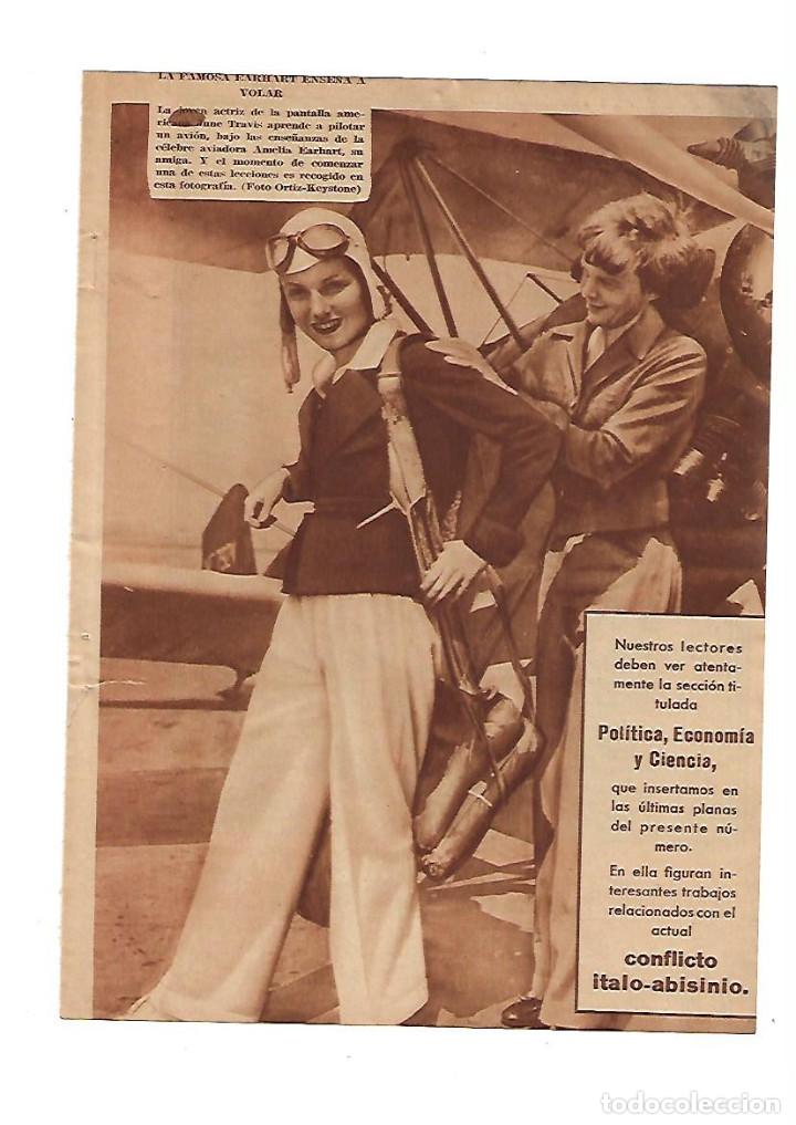 Otros Art&iacute;culos de Coleccionismo en Papel: A&Ntilde;O 1935 RECORTE PRENSA AVIACION FEMENINA EARHART AVIADORA ENSE&Ntilde;A A VOLAR FOTO ORTIZ KEYSTONE