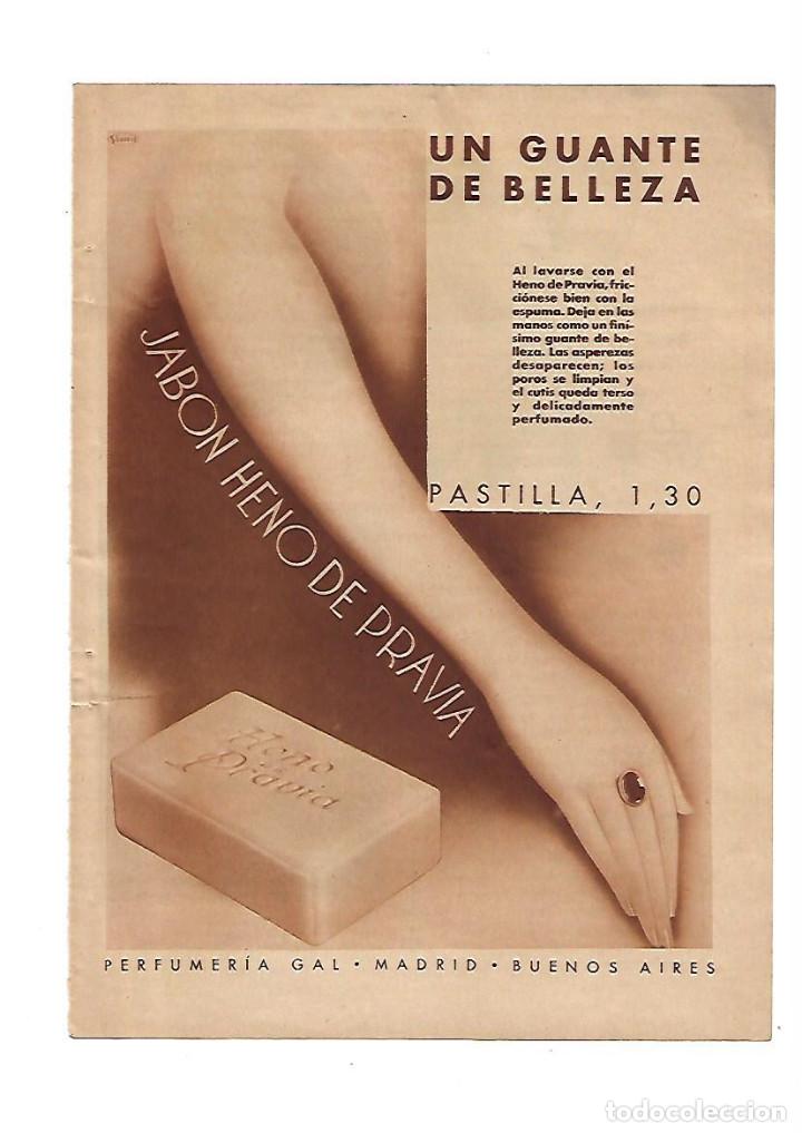 Otros Art&iacute;culos de Coleccionismo en Papel: A&Ntilde;O 1935 RECORTE PRENSA PUBLICIDAD PASTILLA DE JABON HENO DE PRAVIA PERFUMERIA GAL