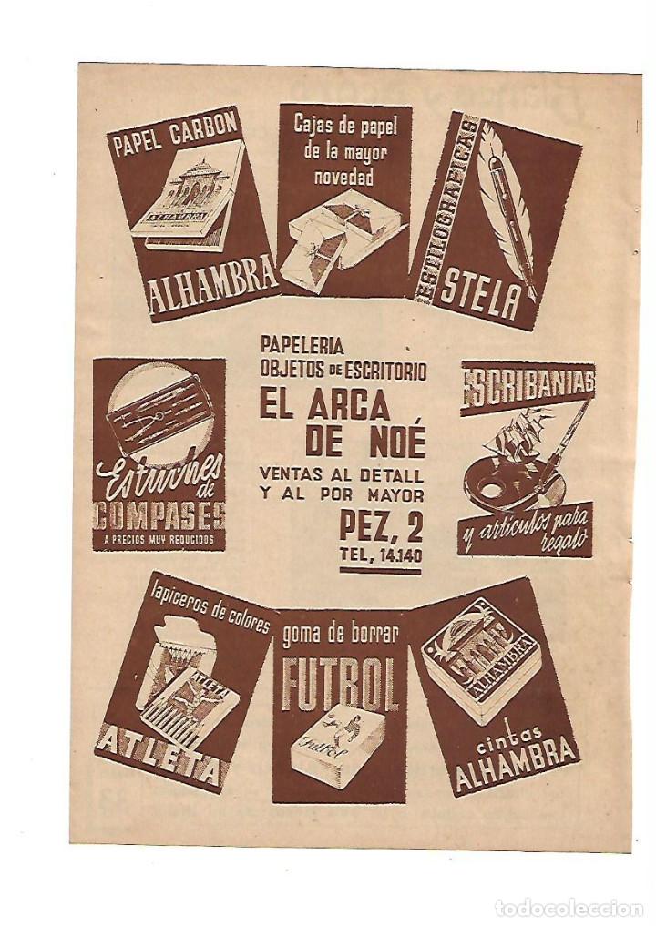 Otros art&iacute;culos de coleccionismo en papel: A&Ntilde;O 1935 RECORTE PRENSA PUBLICIDAD PAPELERIA OBJETOS DE ESCRITORIO EL ARCA DE NOE CALLE PEZ 2