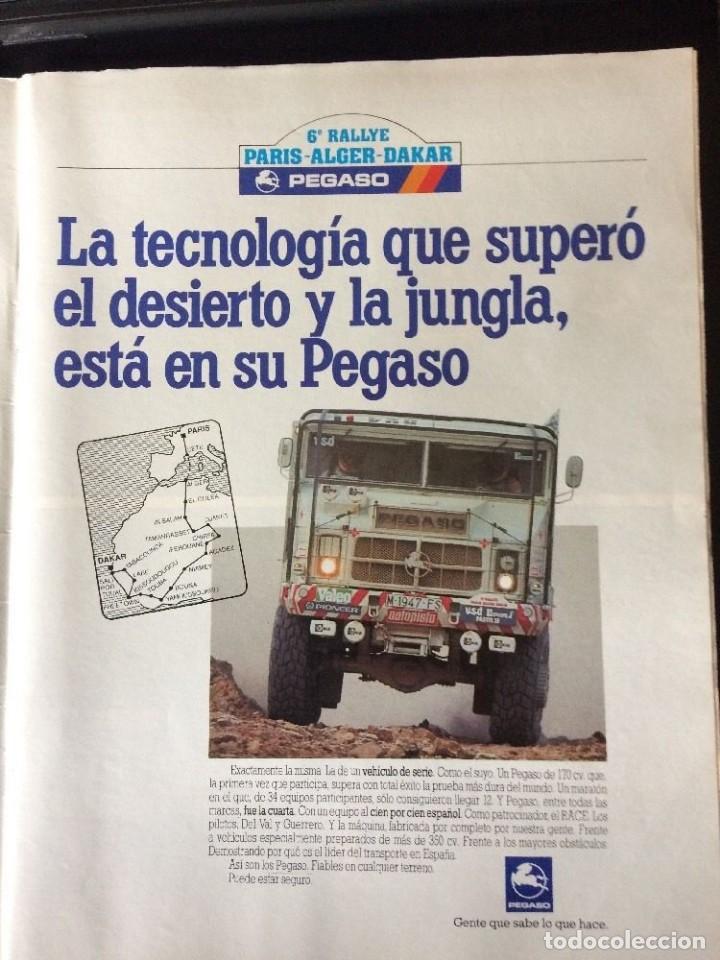 Otros art&iacute;culos de coleccionismo en papel: Publicidad camion truck Pegaso Rally Par&iacute;s Dakar 1984