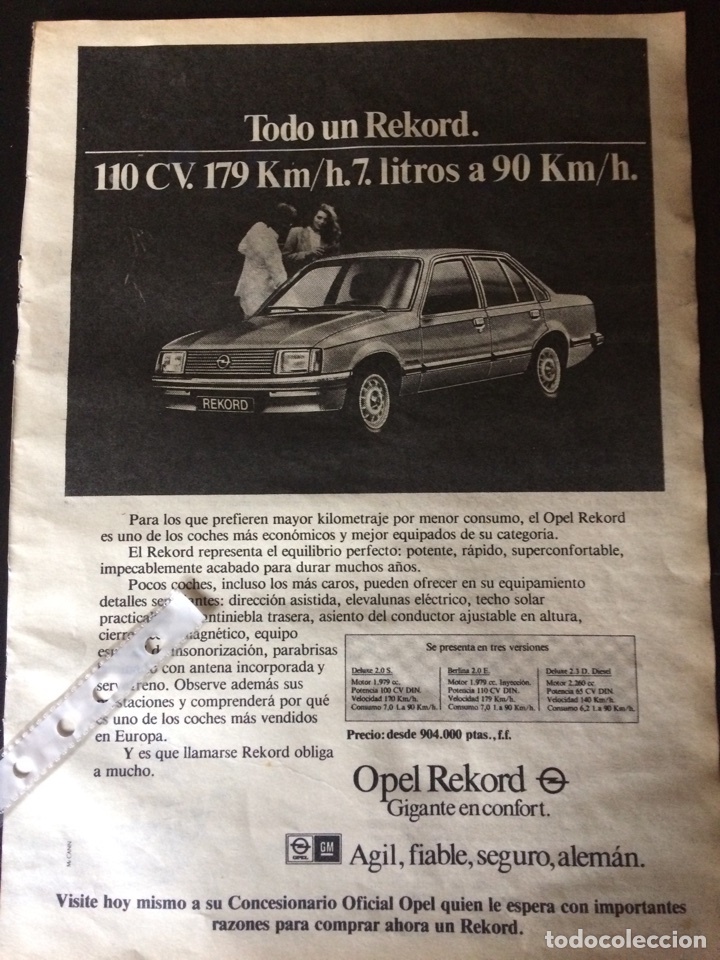 Outros artigos de papel: Publicidad autom&oacute;vil Opel rekord