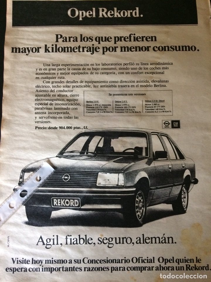 Paper Collecting Others: Publicidad autom&oacute;vil Opel rekord