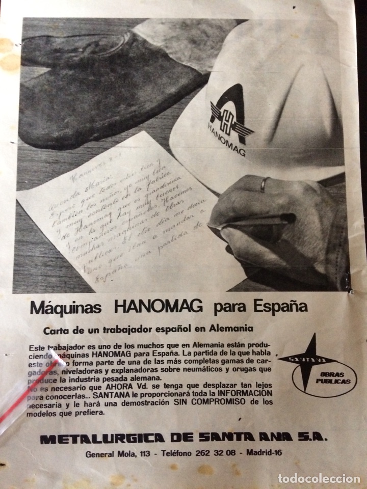 Sammelleidenschaft Andere Papierartikel: Publicidad maquinaria Hanomag de metal&uacute;rgica Santana de 1970